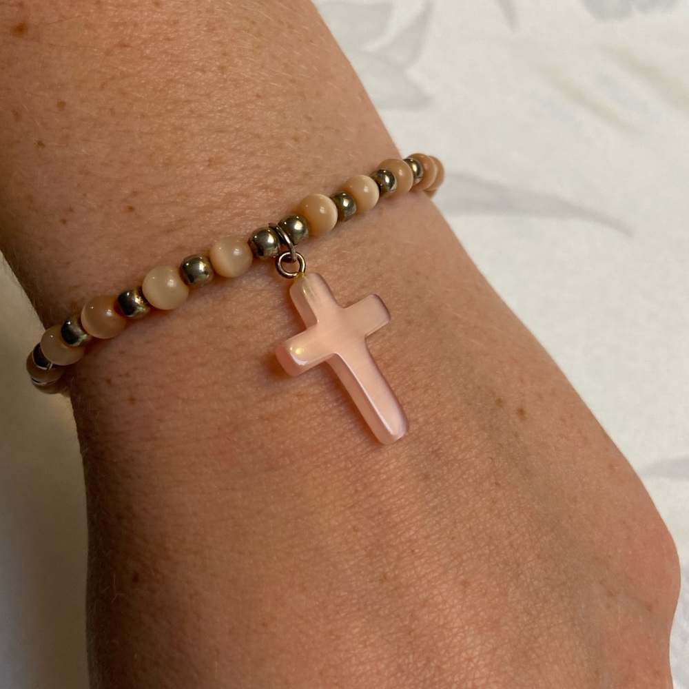 Pink Cross Bracelet